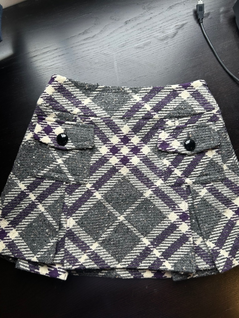 100% Wool Burberry Blue Label Mini Skirt